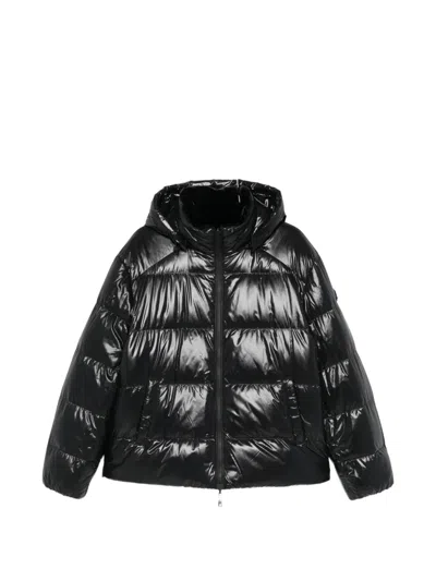 Moose Knuckles Quilted Hooded Jacket In Black