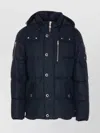 Moose Knuckles Quilted Hooded Jacket Removable Hood In Blue