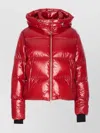 Moose Knuckles Quilted Hooded Jacket Zip Pockets In Red
