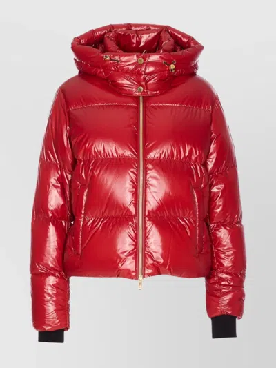 MOOSE KNUCKLES QUILTED HOODED JACKET ZIP POCKETS