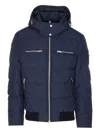 Moose Knuckles Cloud Detachable-hood Shell-down Jacket Navy In Blue