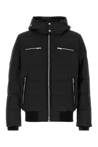Moose Knuckles Black Polyester Cloud Bomber Down Jacket In Blk Blk
