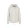 Moose Knuckles Regular Fit Drawstring Hoodie With Zip Closure In Neutral