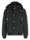 Moose Knuckles Hooded Polyester Jacket D-ring Detail In Black