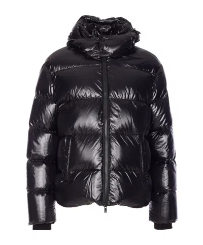 Moose Knuckles Removable-hood Puffer Jacket In Black