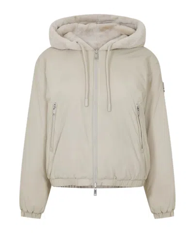 Moose Knuckles Reversible Hooded Jacket In Neutral