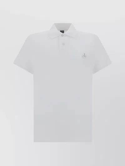 MOOSE KNUCKLES RIBBED COLLAR COTTON POLO SHIRT