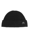 Moose Knuckles Ribbed-knit Wool Beanie In Black