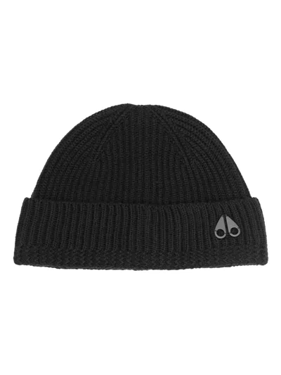 Moose Knuckles Ribbed-knit Wool Beanie In Black