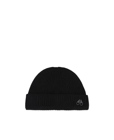 Moose Knuckles Ribbed-knit Wool Beanie In Black