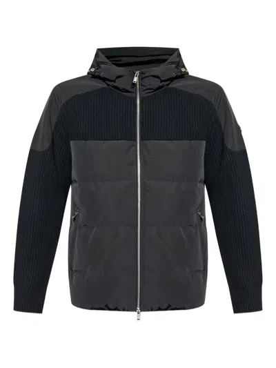 Moose Knuckles Ribbed-panel Quilted Padded Jacket In Black