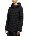 Moose Knuckles Rockcliff Midi Hooded Puffer Jacket In Black