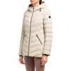 Moose Knuckles Rockcliff 5 Water Repellent Hooded 800 Fill Power Down Puffer Jacket In White