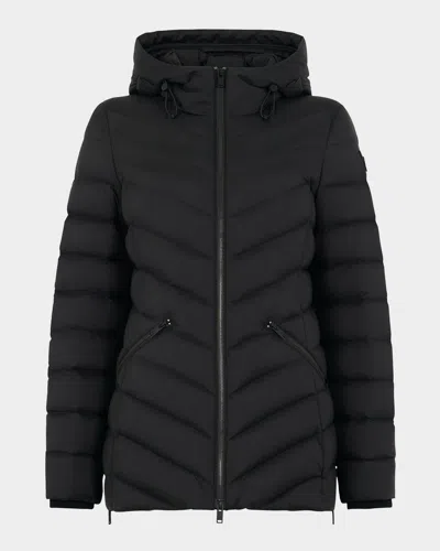 Moose Knuckles Rockcliff 5 Water Repellent Hooded 800 Fill Power Down Puffer Jacket In Black