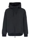 Moose Knuckles Roland Black Reversible Sweatshirt With Drawstring Hood And Logo Plaque On The Sleeve In Tech Fabric In Black