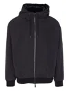 Moose Knuckles Roland Logo-plaque Hooded Jacket In Black