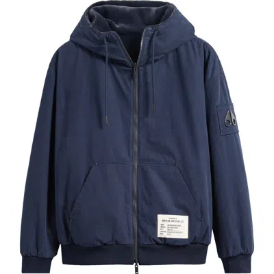 Moose Knuckles Roland Reversible Organic Cotton Jacket In Blue