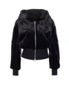 Moose Knuckles Hooded Jacket With Elasticized Waist And Pockets In Black