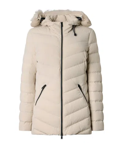 Moose Knuckles Roselawn Hooded Jacket In Neutral