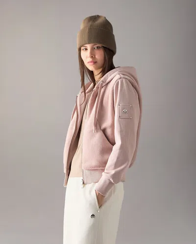 Moose Knuckles Roslyn Bunny Hoodie In Pink