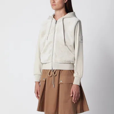Moose Knuckles Roslyn Bunny Mini Alabaster Cotton Hoodie In White