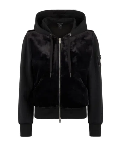 Moose Knuckles Rosylyn Bunny Hoodie In Black