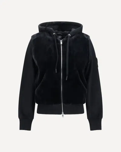 Moose Knuckles Rosylyn Bunny Hoodie In Black