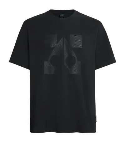 Moose Knuckles Rubberised Logo T-shirt In Black