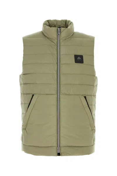 Moose Knuckles Sage Green Nylon Sleeveless Down Jacket In Multicolor