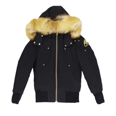 Pre-owned Moose Knuckles Sainte Flavie Bomber Jacket 'black/gold' | Women's Size Xs