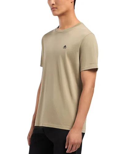 Moose Knuckles Satellite Cotton Logo Graphic Tee In Sage