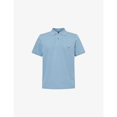 Moose Knuckles Mens Everett Polo In Blue In Blue Fabric