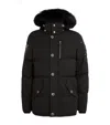 Moose Knuckles Shearling-collar Puffer Jacket In Black