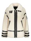 Moose Knuckles Golden Prairie Sheepskin Jacket In White