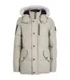 Moose Knuckles Shearling-trim 3q Jacket In Grey