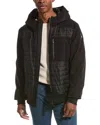 Moose Knuckles Men's Black Techno Fabric Jacket In Grey