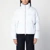 Moose Knuckles Short Down Jacket With White Zip In Gray