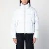 Moose Knuckles Short Down Jacket With White Zip In Grey
