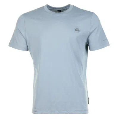 Moose Knuckles Short Sleeve Crescent T Shirt Jet Stream In Blue