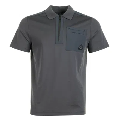 Moose Knuckles Short Sleeve Dalon Polo Shirt Cement In Gray