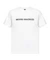 Moose Knuckles 'conway' White Crewneck T-shirt With Logo Lettering Print On The Front In White
