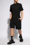 Moose Knuckles Black Shorts With Elastic Waist And Side Cargo Pockets In Black