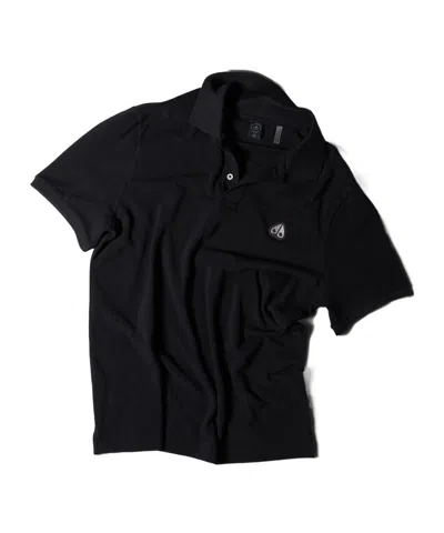 Moose Knuckles Short-sleeved Polo Shirt In Black