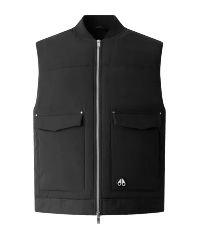 Moose Knuckles Sleeveless Down Vest In Black