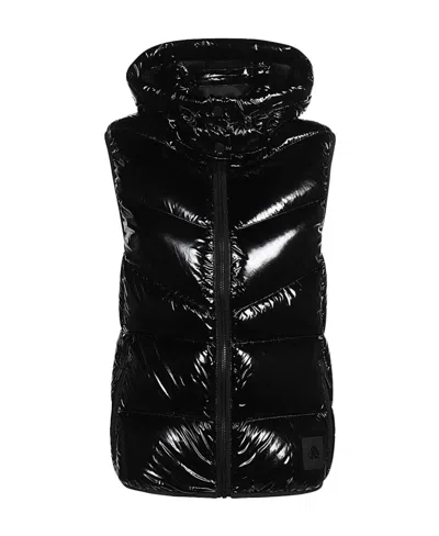 Moose Knuckles Sleeveless Hooded Vest In Black