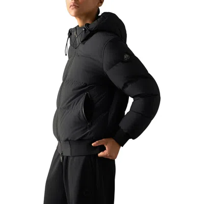 Moose Knuckles Soho 800 Fill Power Down Puffer Bomber Jacket In Black