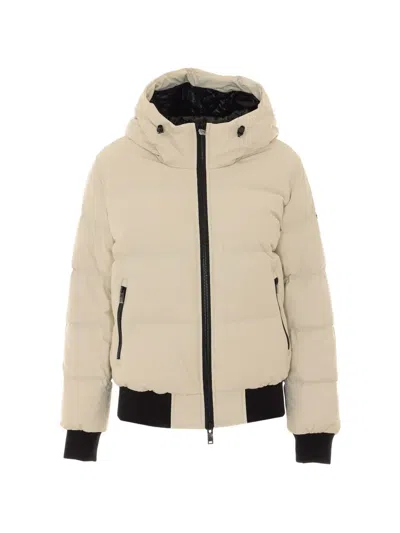 Moose Knuckles Soho Padded Hooded Jacket In Neutral