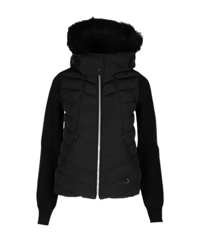 Moose Knuckles Splicing Detail Down Jacket In Black
