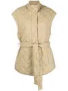 Moose Knuckles St Clair Belted Gilet In Neutrals