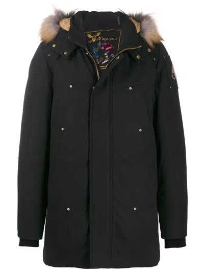 Moose Knuckles Stag Lake Parka Coat In Black